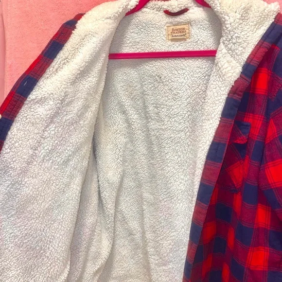 Boston Traders Shearling-lined Flannel Coat XXL Plus Fall Winter Cozy Warm Snow - Picture 9 of 16